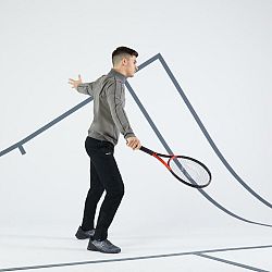 ARTENGO Pánska bunda Soft na tenis tmavozelená khaki XL