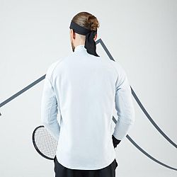 ARTENGO Pánska tenisová mikina Thermic s dlhým rukávom 1/2 zips svetlosivá šedá L