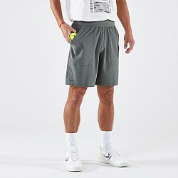 ARTENGO Pánske tenisové šortky Dry priedušné kaki khaki 2XL
