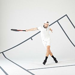 ARTENGO Pánske tenisové tričko Dry+ s krátkym rukávom biele 2XL