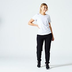 DOMYOS Dámske tričko 500 Essentials na fitness svetlosivé šedá XL