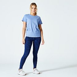 DOMYOS Dámske tričko na fitness 500 Essentials modré XS