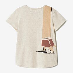 DOMYOS Detské bavlnené tričko béžová 3-4 r (96-102 cm)