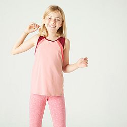 DOMYOS Dievčenské tielko S500 na cvičenie ružové 14-15 r (160-166 cm)