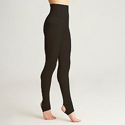 DOMYOS Pančuchové nohavice s otvorom na chodidle na modernú gymnastiku čierne XS