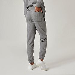DOMYOS Pánske nohavice 500 Essentials na fitness sivé šedá M (W32 L33)