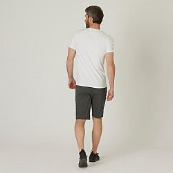 DOMYOS Pánske tričko 500 Slim na cvičenie snehobiele XL