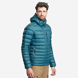 FORCLAZ Pánska páperová bunda MT500 na horskú turistiku s kapucňou do -10 °C tyrkysová XL