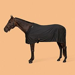 FOUGANZA Jazdecká rýchloschnúca deka z mikrovlákna pre poníky a kone čierna 135 cm