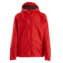 KIPSTA Detská futbalová bunda do dažďa T500 červená červená 5-6 r (113-122 cm)