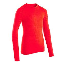 KIPSTA Detské spodné tričko na futbal Keepdry 500 s dlhými rukávmi oranžové červená 5-6 r (113-122 cm)