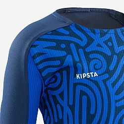 KIPSTA Detský futbalový dres Viralto Letters s dlhým rukávom modrý 14-15 r (161-172 cm)