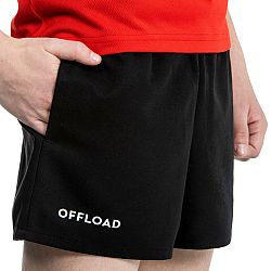 OFFLOAD Detské šortky na rugby R100 čierne 12-13 r (151-160 cm)