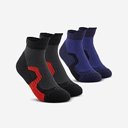 QUECHUA Detské polovysoké turistické ponožky Crossocks 2 páry modrá 27-30