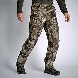 SOLOGNAC Hrejivé, nehlučné a nepremokavé poľovnícke nohavice 900 maskovanie Treemetic khaki XL