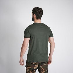 SOLOGNAC Pánske poľovnícke tričko 100 s krátkym rukávom s motívom psa zelené zelená XL
