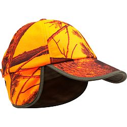 SOLOGNAC Poľovnícka šiltovka s ochranou uší maskovacia oranžová oranžová všetky veľkosti