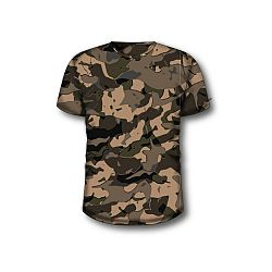 SOLOGNAC Poľovnícke tričko s krátkym rukávom 100 s maskovacím motívom lesa V1 hnedé hnedá S