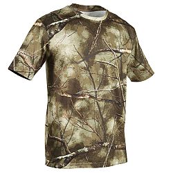 SOLOGNAC Priedušné poľovnícke tričko 100 s krátkym rukávom maskovanie Treemetic khaki L