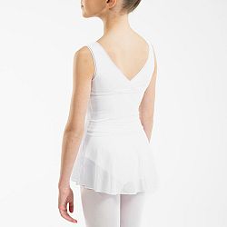 STAREVER Dievčenský baletný trikot 500 biely 5-6 r (113-122 cm)