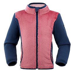 WEDZE Detská bunda na lyžovanie a sánkovanie Midwarm fleecová ružová ružová 2-3 r (89-95 cm)