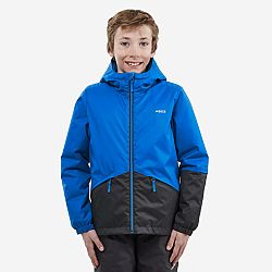 WEDZE Detská lyžiarska hrejivá a nepremokavá bunda 100 modrá 10 rokov