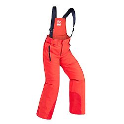 WEDZE Detské hrejivé a nepremokavé lyžiarske nohavice PNF 900 červené 8 ROKOV