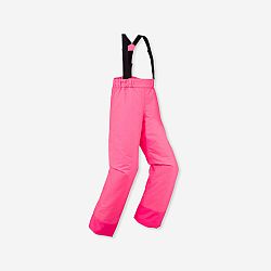 WEDZE Detské lyžiarske nohavice - 100 hrejivé a nepremokavé reflexne ružové 10 rokov