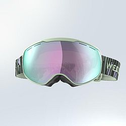 WEDZE Lyžiarske/snowboardové okuliare G 900 S3 do pekného počasia zebrované zelené L