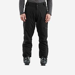 WEDZE Pánske hrejivé lyžiarske nohavice 500 rovný strih čierne XS