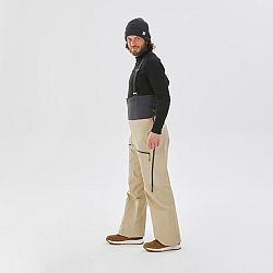 WEDZE Pánske lyžiarske náprsenkové nohavice FR900 béžové XL