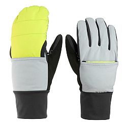 WEDZE Skialpinistické nepremokavé rukavice/palčiaky 2v1 sivo-žlté šedá 2XL