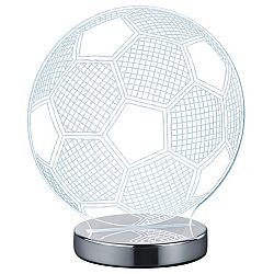 Sconto Stolná 3D LED lampa JUGI chróm, futbalová lopta
