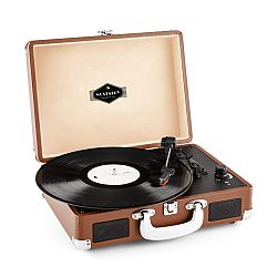 Auna Peggy Sue, retro gramofón, LP, USB, hnedý