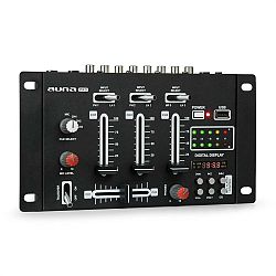 Auna Pro DJ-21 DJ-mixér mixážny pult, USB, čierna farba