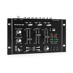 Auna Pro TMX-2211, MKII, DJ-Mixer, 3/2 kanálový, crossfader, talkover, montáž na rack, čierny
