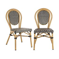 Blumfeldt Montpellier BL, bistro stolička, možnosť ukladať stoličky na seba, hliníkový rám, čierno-krémová