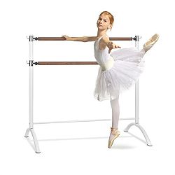 KLARFIT Barre Anna, dvojitá baletná tyč, 110 x 113 cm, 2 x 38 mm Ø, biela