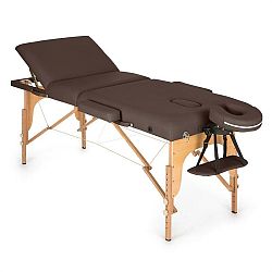KLARFIT MT 500, hnedý, masážny stôl, 210 cm, 200 kg, sklápací, jemný povrch, taška